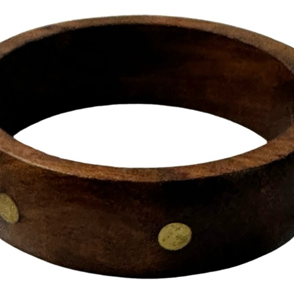 Wooden bracelet with brass inlay - Picture 2 of 2